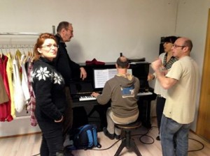 repétition chant : nathalie Mercier, Dany Chambet Ithier, Michel Ott, Nathalie Boudet et Jean-Philippe Meyer.