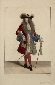 Louis XIV Un justaucorps à basques droites Gravure Antoine Touvain