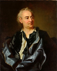 Diderot : chemise à jabot et cravate noire