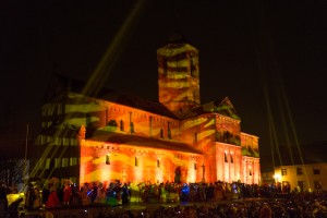 Présentation des costumés en son et lumière au Carnaval de Rosheim