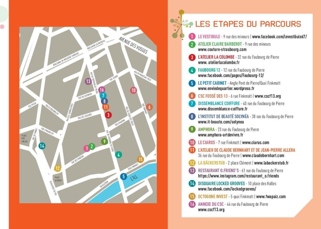 Les étapes du Parcours du Faubourg des créateurs 2019